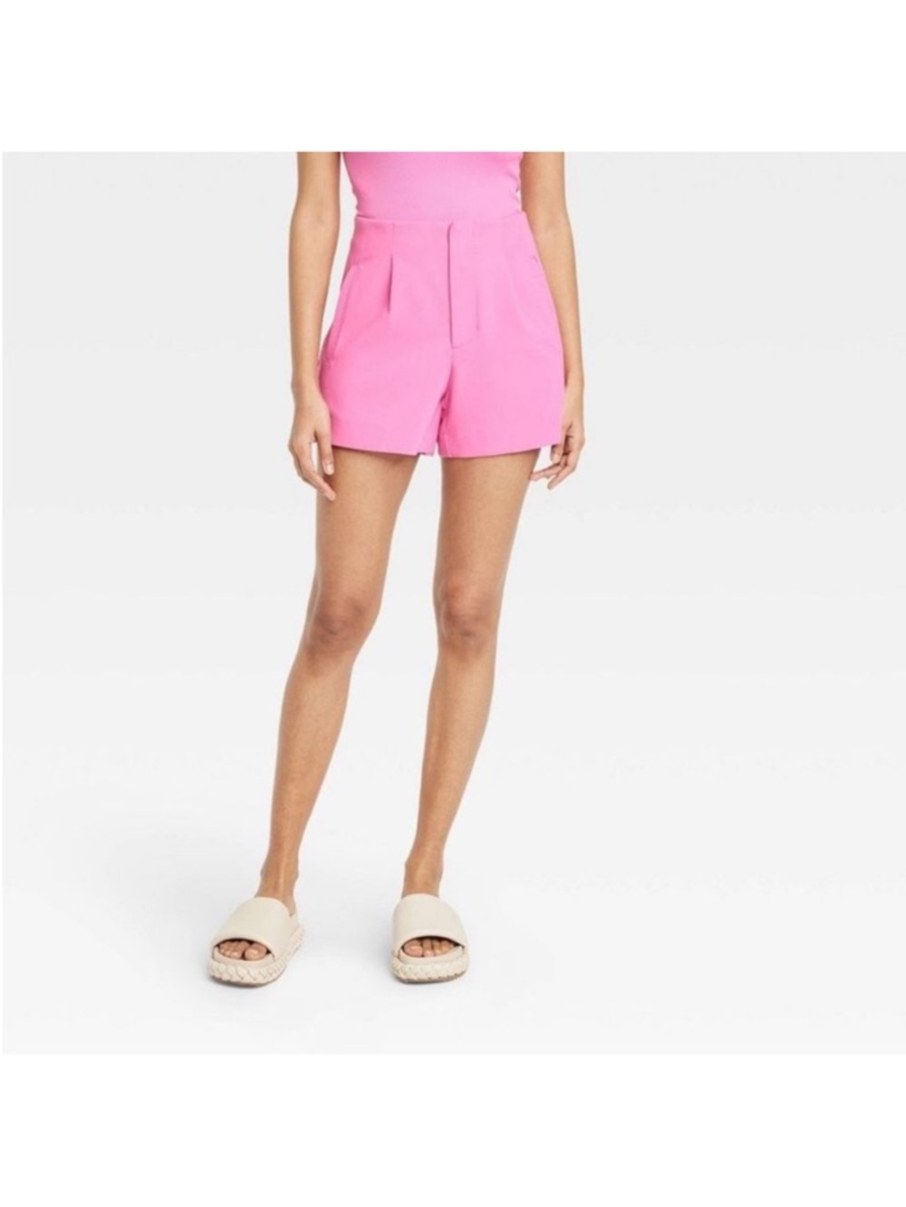 a new day High-Waist Pink Pleated Shorts